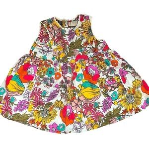 Peek Baby Infant Girl Sz 3-6m Multicolor Vibrant Floral Print Summer Dress